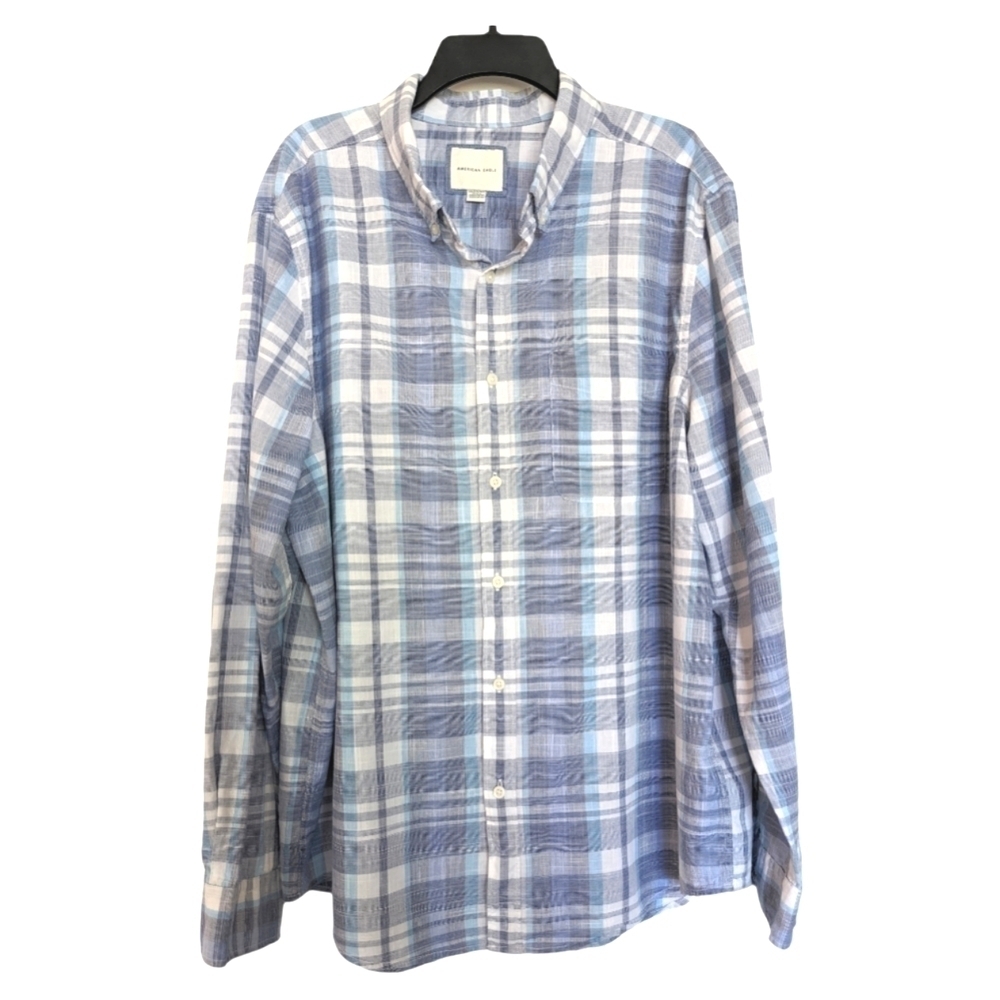 American Eagle Men's Soft Plaid Button Front Shirt Size XXL